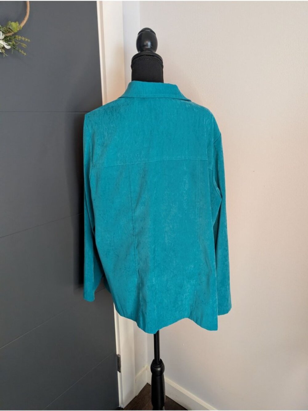 Sag‎ Harbor Turquoise Sueded Button Up Shacket - 16 - Picture 4 of 6